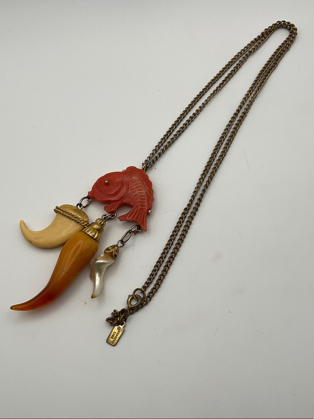 Vintage Kenneth Jay Lane (KJL) talisman pendant necklace